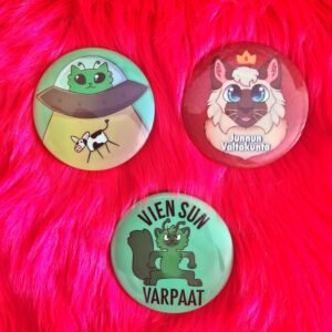 Kissat, pimeässä hohtavat pinssit